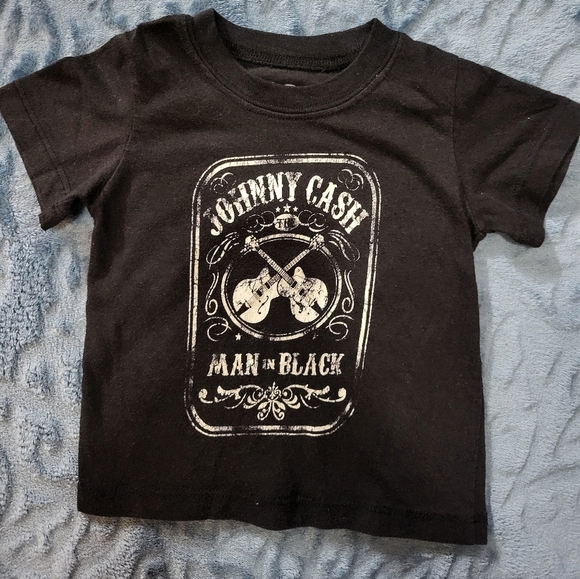 Cash -Kids Black Johnny Cash-T-Shirt- Size 12 Months - Picture 1 of 4